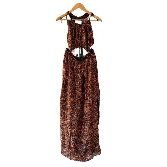 New Free People Holy Smokes Printed Maxi Dress Size XL - Picture 7 of 7